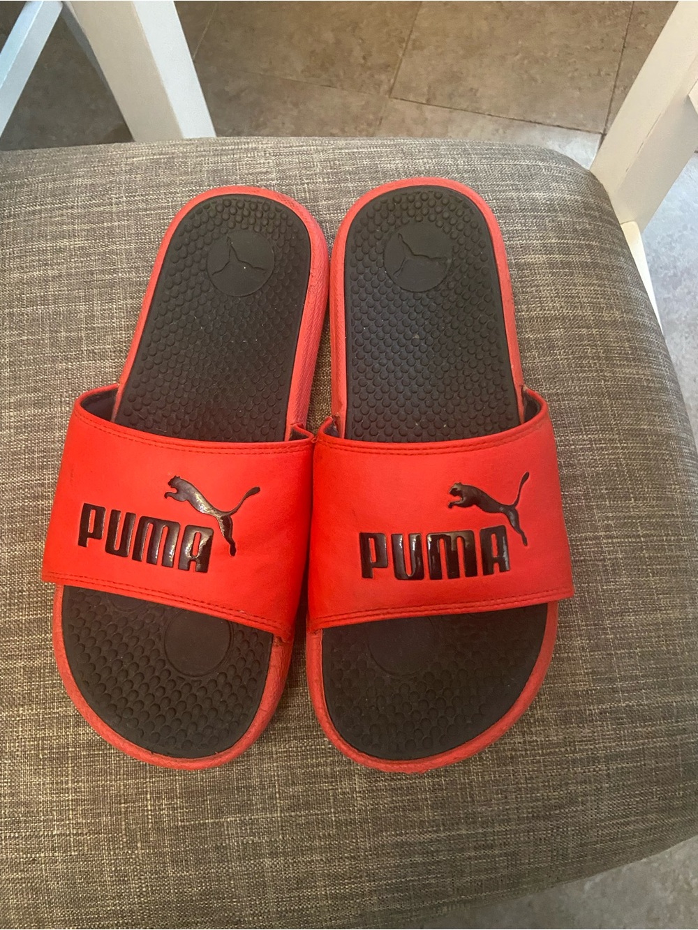 Puma Red and Black Men's Slide Sandals